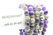 Afbeelding in Gallery-weergave laden, Big Amethist Triple Kashmir with Caps Jing 10 mm
