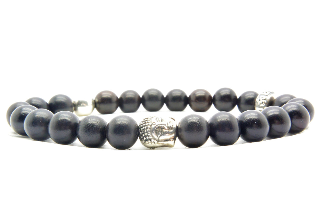 Buddha Ebony zilver bead